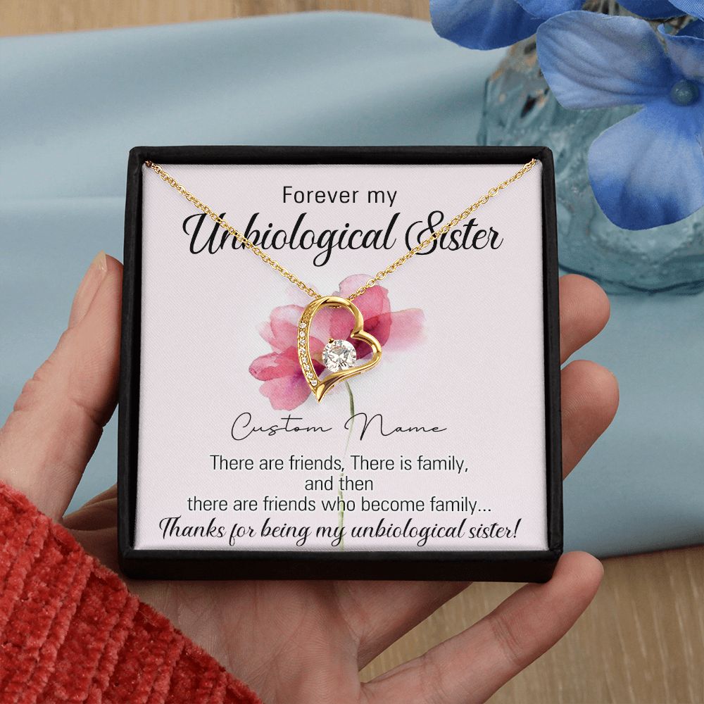 To My Unbiological Sister Necklace for Soul Sister Gift for Big Little Sorority Sister in Law Necklace for Sister Gift Tribe Jewelry Birthday Gift Idea for Best Friend 301 Forever Love Necklace
