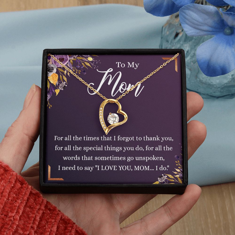 To My Mother Gift Necklace To Mom, Mother, Mommy, Momma from Child Special Mother Gift for Birthday Mothers Day Retriment Anniversary Hoiday Present for Mom Necklace for Women Forever Love Necklace
