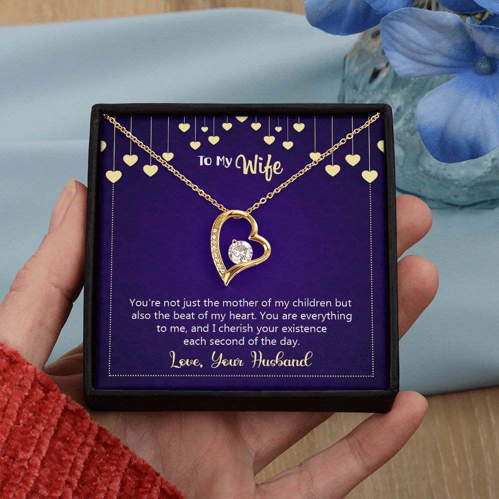To My Wife Necklace, Wedding Anniversary Jewelry For Women, Necklace For Wife from Husband, Gift For Wife Birthday Gifts From Husband Necklace, Jewelry With Message Card In A Gift Box10 Forever Love Necklace
