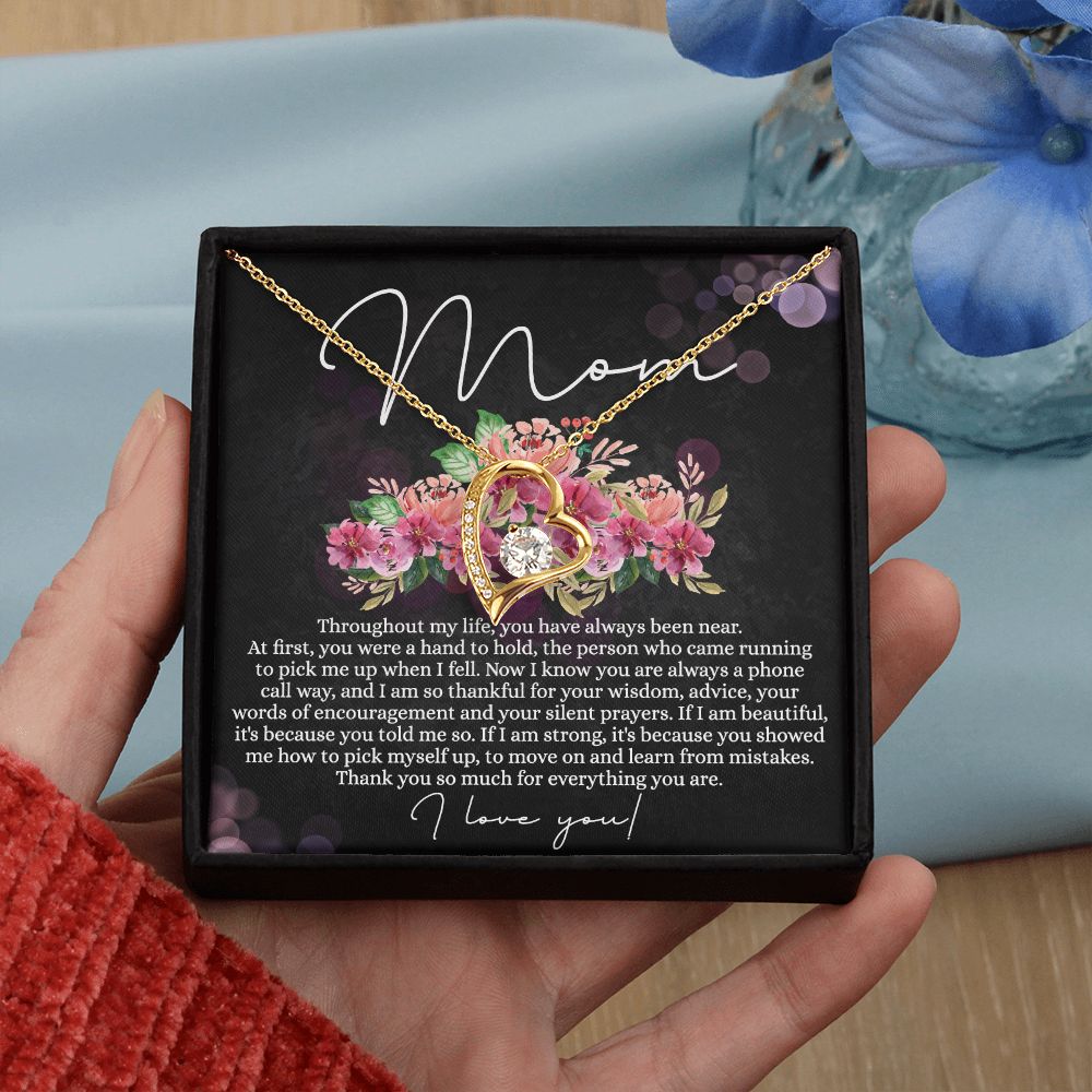 To My Mom Necklace, Mom Gifts, Mom Jewelry Box, Necklace for Mom, Gifts for Mom, Mother's Day Necklace Jewelry Gift For Mom, Birthday Gift For Mom, Thank you Mom Gift Forever Love Necklace
