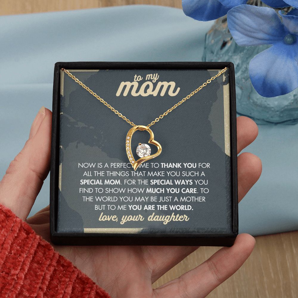 Mom Necklace Gifts for Mom from Daughter to Mom Gifts for Mothers Day from Daughter, To My Mom Necklace from Daughter to Mom Birthday Gifts Necklace with Message Card and Gift Box2237 Forever Love Necklace