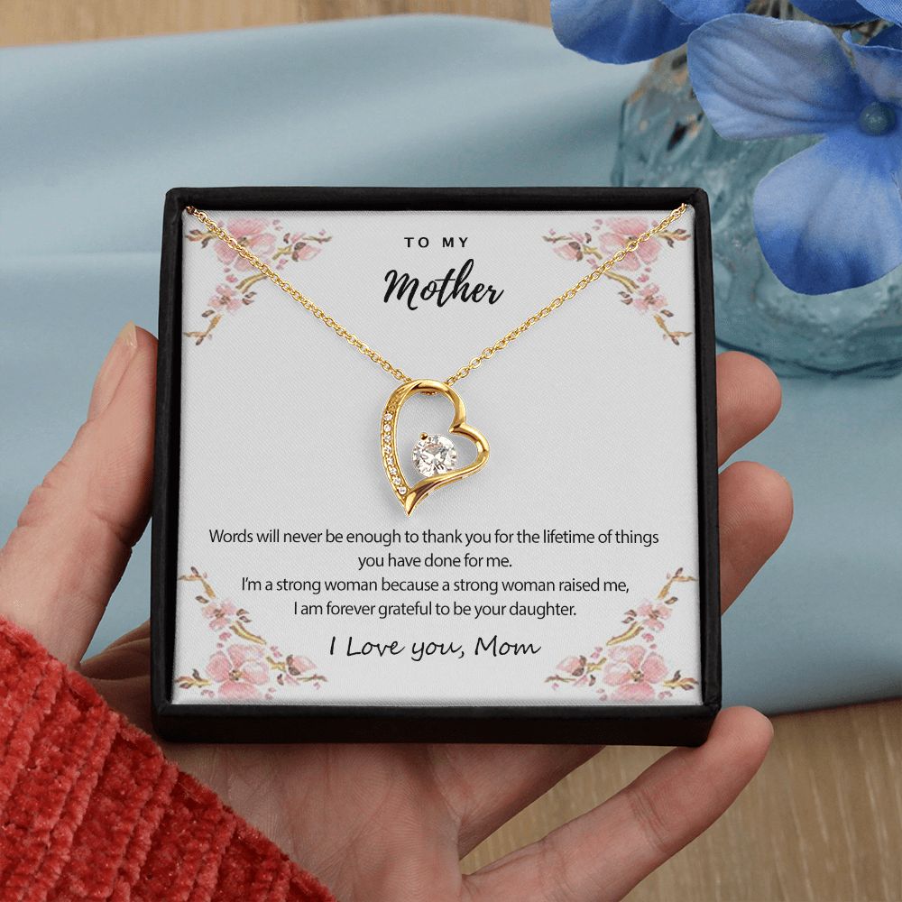 Mom Necklace Gifts for Mom from Daughter to Mom Gifts for Mothers Day from Daughter, To My Mom Necklace from Daughter to Mom Birthday Gifts Necklace with Message Card and Gift Box2226 Forever Love Necklace