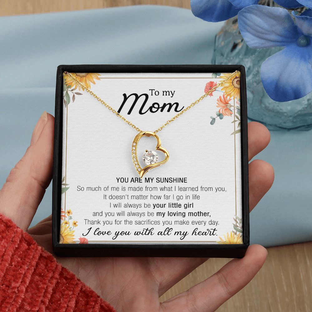 Mom Necklace Gifts for Mom from Daughter to Mom Gifts for Mothers Day from Daughter, To My Mom Necklace from Daughter to Mom Birthday Gifts Necklace with Message Card and Gift Box13 Forever Love Necklace