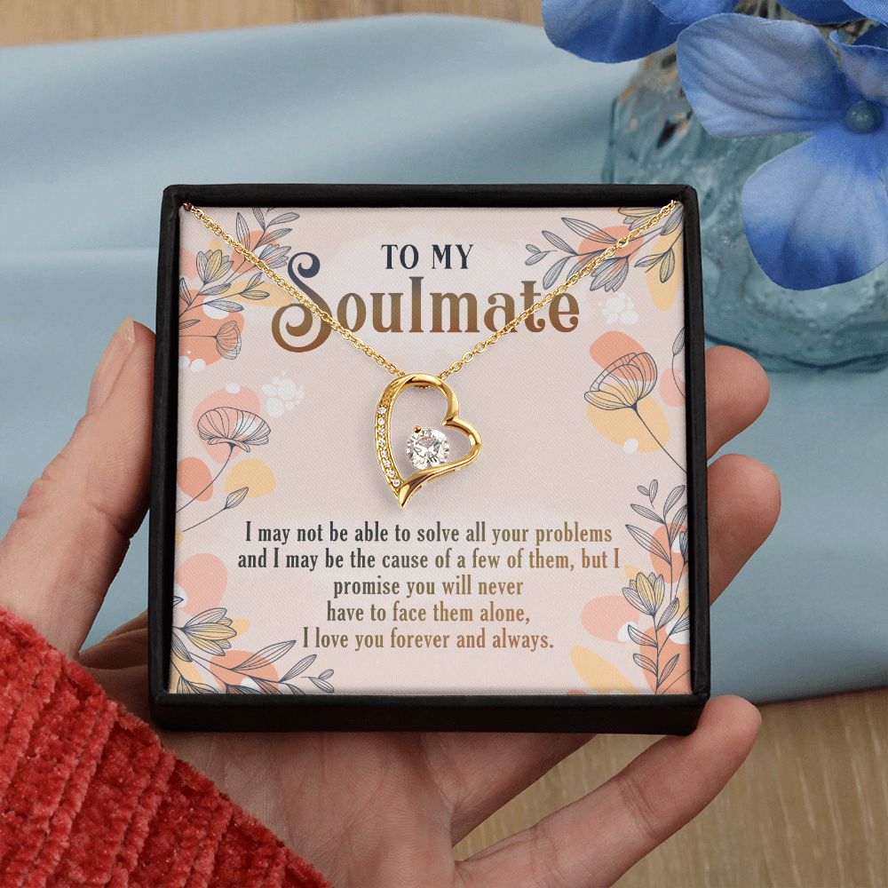 To My Soulmate Necklace for Women Birthday Christmas Jewelry Gifts For My Wife with Message Card Box Personalized Gift Present Pendant for Future Wife Soulmate Girlfriend Love 8 Forever Love Necklace