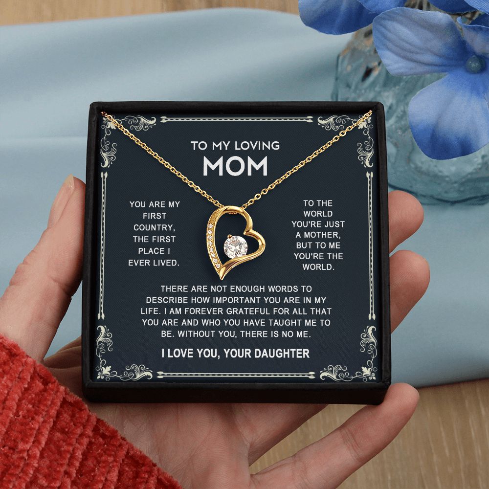 To My Mom Necklace, Gift For Mom, Mother's Day Gift from Daughter, Mom Jewelry Gift for Mothers Day, Birthday Gift for Mother, Moms Gift from Daughter Son, Necklace for Mom Mother 14 Forever Love Necklace