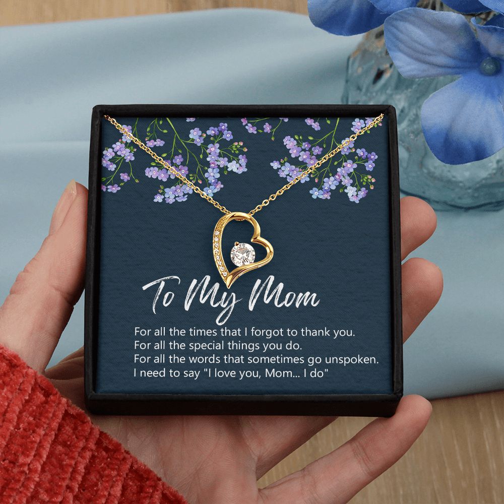 To My Mom Necklace Jewelry Gift, Birthday Gift For Mom, Mother's Day Gift For Mom, Message Card Jewelry Gift For Mom, Meaningful Mom Gift Forever Love Necklace