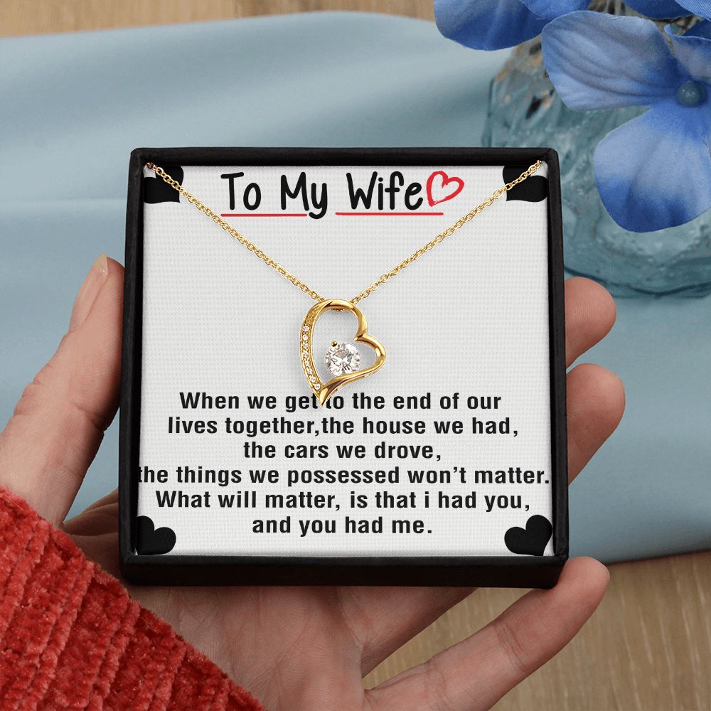 To My Wife Necklace from Husband, Personalized Necklace for Women, Luxury Necklace for Wife from Man Men, Wedding Anniversary Present For Wife, Beautiful Wife Jewelry Christmas Birthday Gift For Wife25 Forever Love Necklace