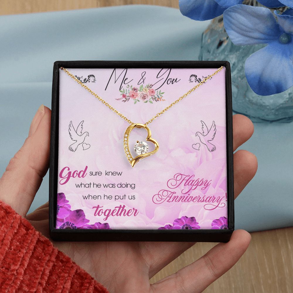 To My Wife Necklace, Wedding Anniversary Jewelry For Women, Necklace For Wife from Husband, Gift For Wife Birthday Gifts From Husband Necklace, Jewelry With Message Card In A Gift Box8 Forever Love Necklace