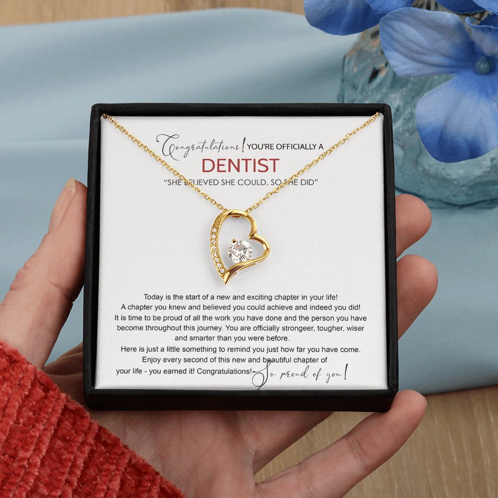 Dentist Graduation Gift Necklace, Dental Student Graduation Gift, Doctor of Dental Medicine Graduate, Dentist Jewelry Dentist Necklace For Daughter Sister Necklace For Her Granddaughter Forever Love Necklace