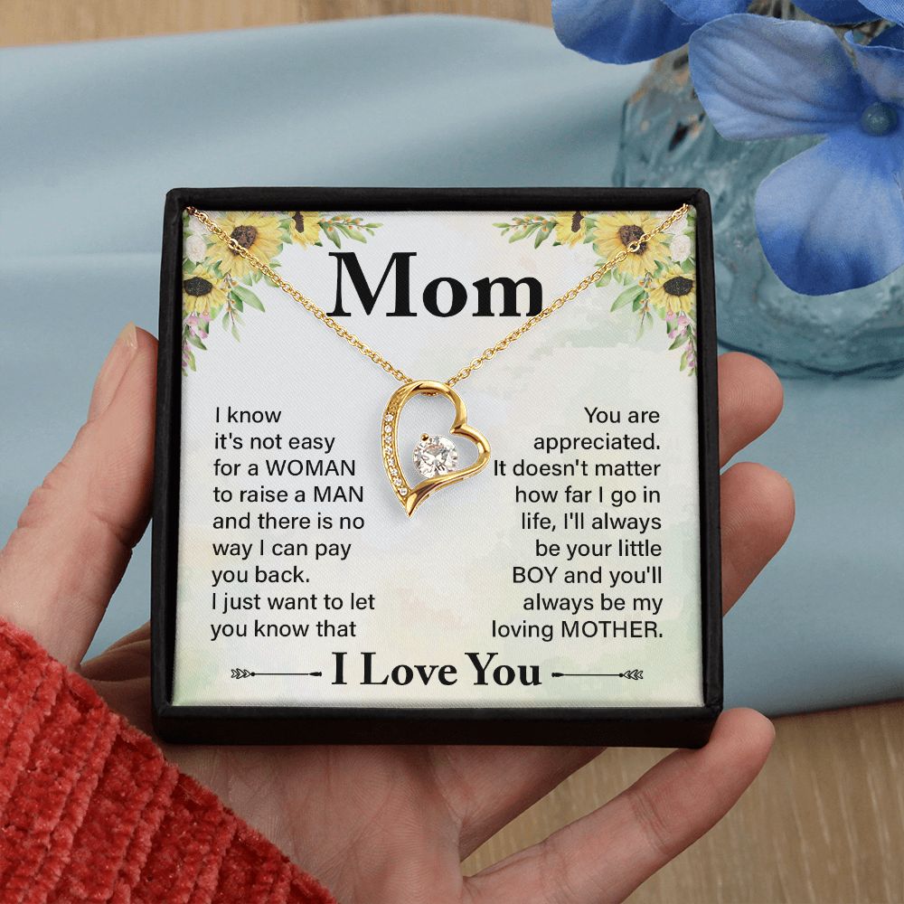To My Mom Necklace, Gift For Mom, Mother's Day Gift from Daughter, Mom Jewelry Gift for Mothers Day, Birthday Gift for Mother, Moms Gift from Daughter Son, Necklace for Mom Mother 20 Forever Love Necklace