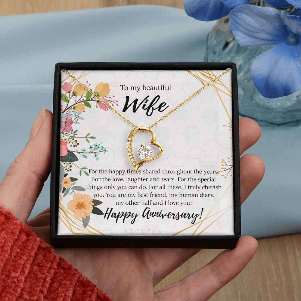 To My Wife Necklace from Husband, Personalized Necklace for Women, Luxury Necklace for Wife from Man Men, Wedding Anniversary Present For Wife, Beautiful Wife Jewelry Christmas Birthday Gifts For Wife8 Forever Love Necklace