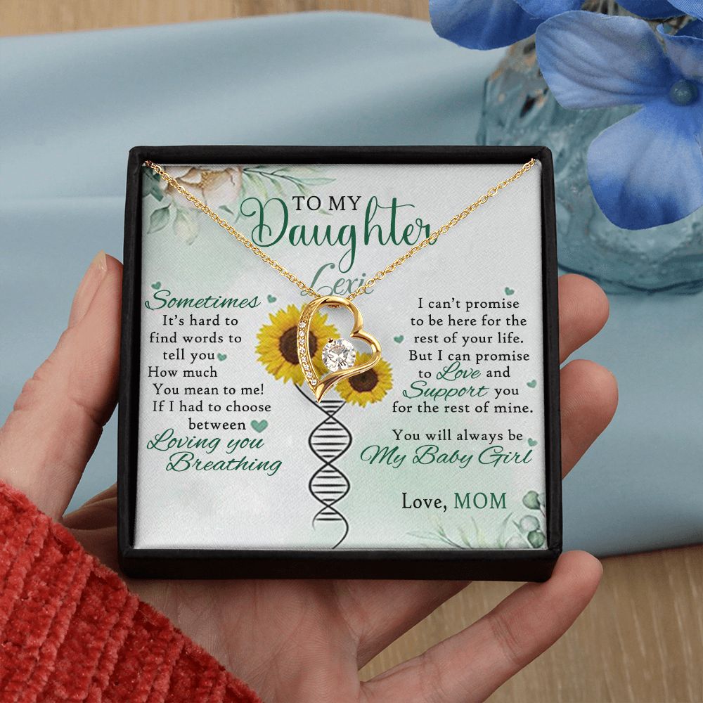 Jewelry Pendant Present for Daughter, To My Daughter Gift Necklace from Mom, Mother Daughter Gift Ideas, Birthday Christmas Gift Graduation Gifts for Daughters, Mother and Daughter Necklace 17 Forever Love Necklace