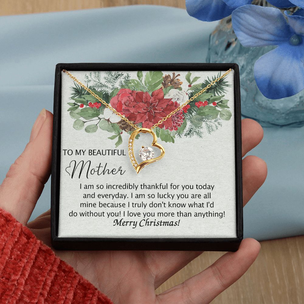 To My Mother Necklace from Daughter Pendant for Mom Christmas Pendant Inspirational Gift from Son to Mom Personalized Necklace Gift for Mother Fiance Christmas Present from Child 301 Forever Love Necklace