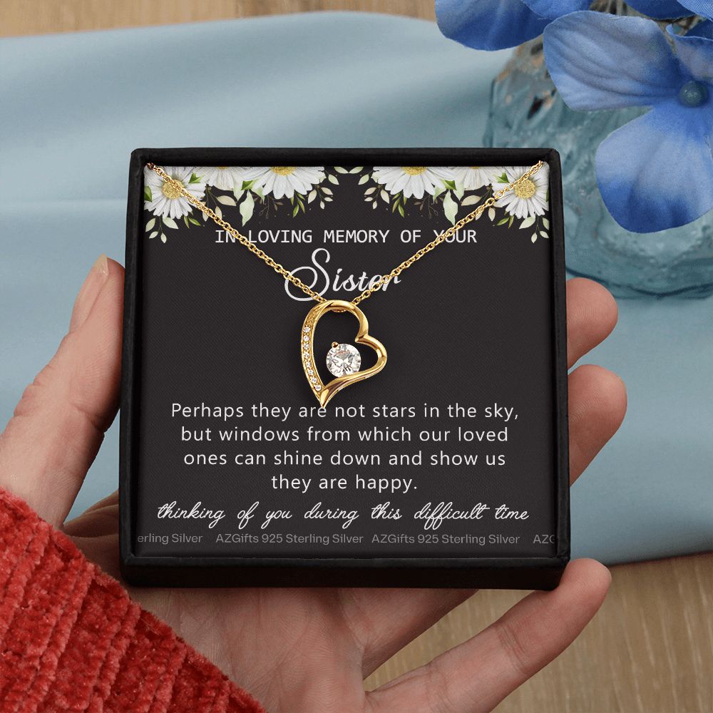 Loss Of Sister Necklace Gift, Sympathy Loss Of Sister, Sympathy Gift Box, Loss Of Sister Necklace, Loss Of Sister, Loss Of Sister Gift, Condolence Gifts, Remembrance Necklace for Women Forever Love Necklace
