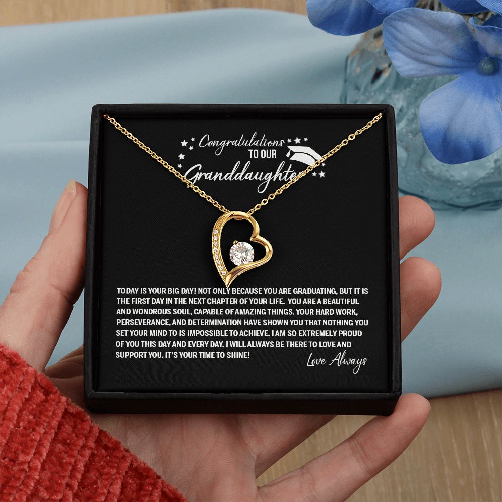 To Our Granddaughter Necklace From Grandparents Sentimental Gifts Birthday Gift Chirstmas Anniversary Unique Jewelry For Girl Senior High School College Grad Necklace Graduation Pendant Gifts Forever Love Necklace