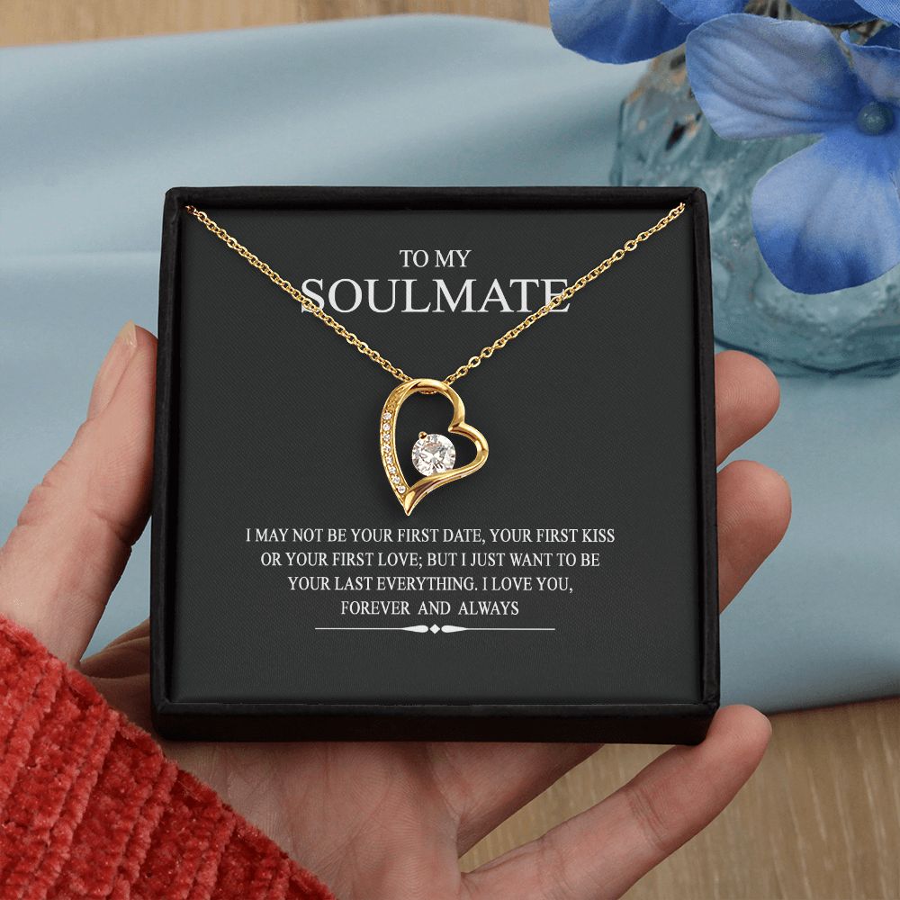 To My Soulmate Wife Girl Your Last Everything Interlocking Necklace Pendant Forever Love Necklace