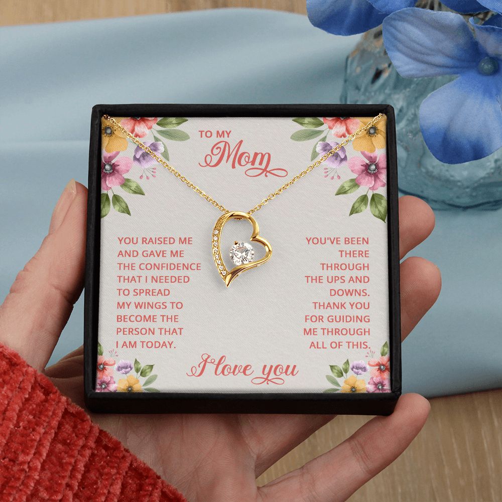 Mom Necklace Gifts for Mom from Daughter to Mom Gifts for Mothers Day from Daughter, To My Mom Necklace from Daughter to Mom Birthday Gifts Necklace with Message Card and Gift Box16 Forever Love Necklace
