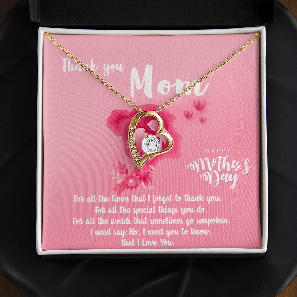 Mom Necklace Gifts for Mom from Daughter to Mom Gifts for Mothers Day from Daughter, To My Mom Necklace from Daughter to Mom Birthday Gifts Necklace with Message Card and Gift Box5 Forever Love Necklace