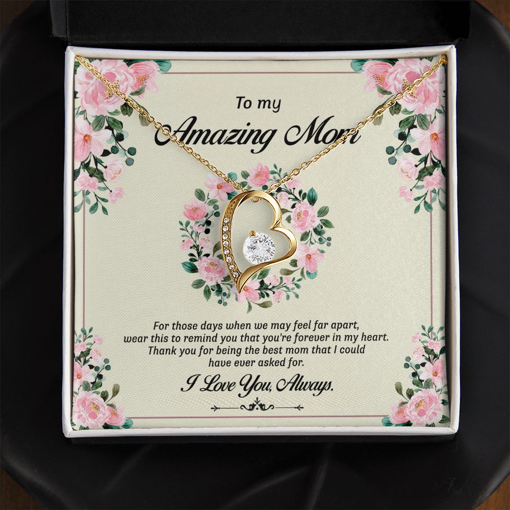 To My Mom Necklace, Gift For Mom, Mother's Day Gift from Daughter, Mom Jewelry Gift for Mothers Day, Birthday Gift for Mother, Moms Gift from Daughter Son, Necklace for Mom Mother17 Forever Love Necklace