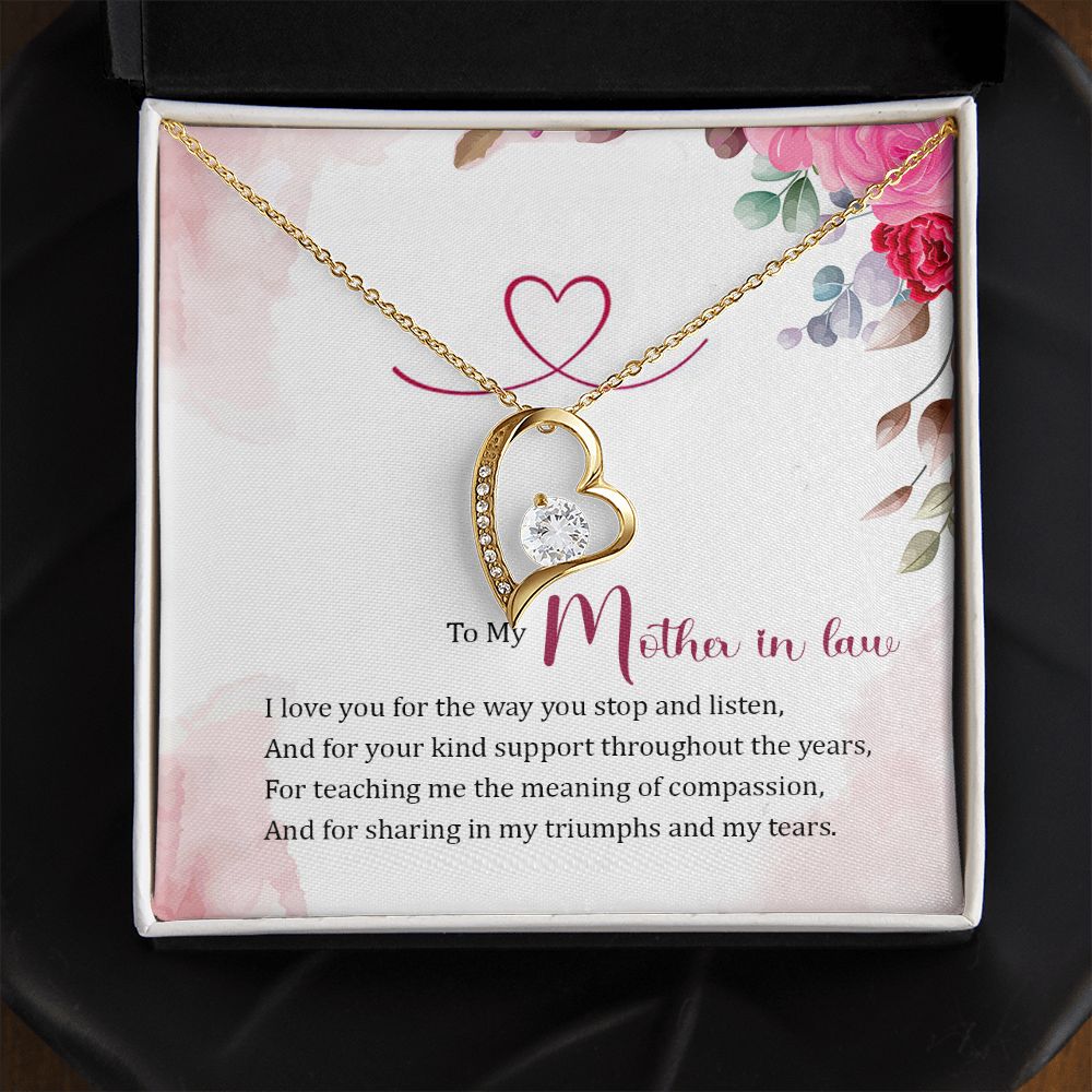 Mother in Law Necklace, Jewelry for Women, Future Mother in Law Gifts from Daughter in Law, Mother of Bride Gifts For Mother in Law, Birthday Gifts For Mother In Law From Daughter In Law17 Forever Love Necklace