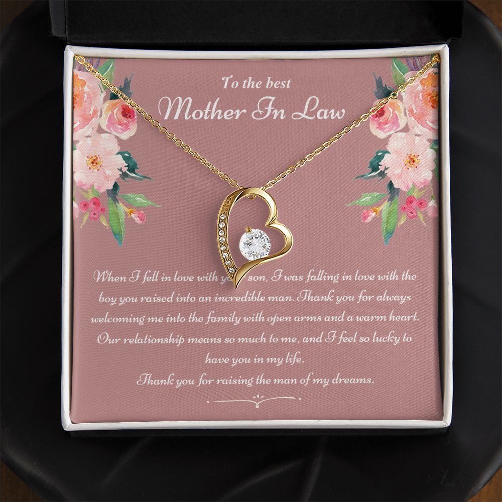To The Best Mother In Law Gifts, Love Knot Necklace, Mother's Day Necklace Gifts Forever Love Necklace