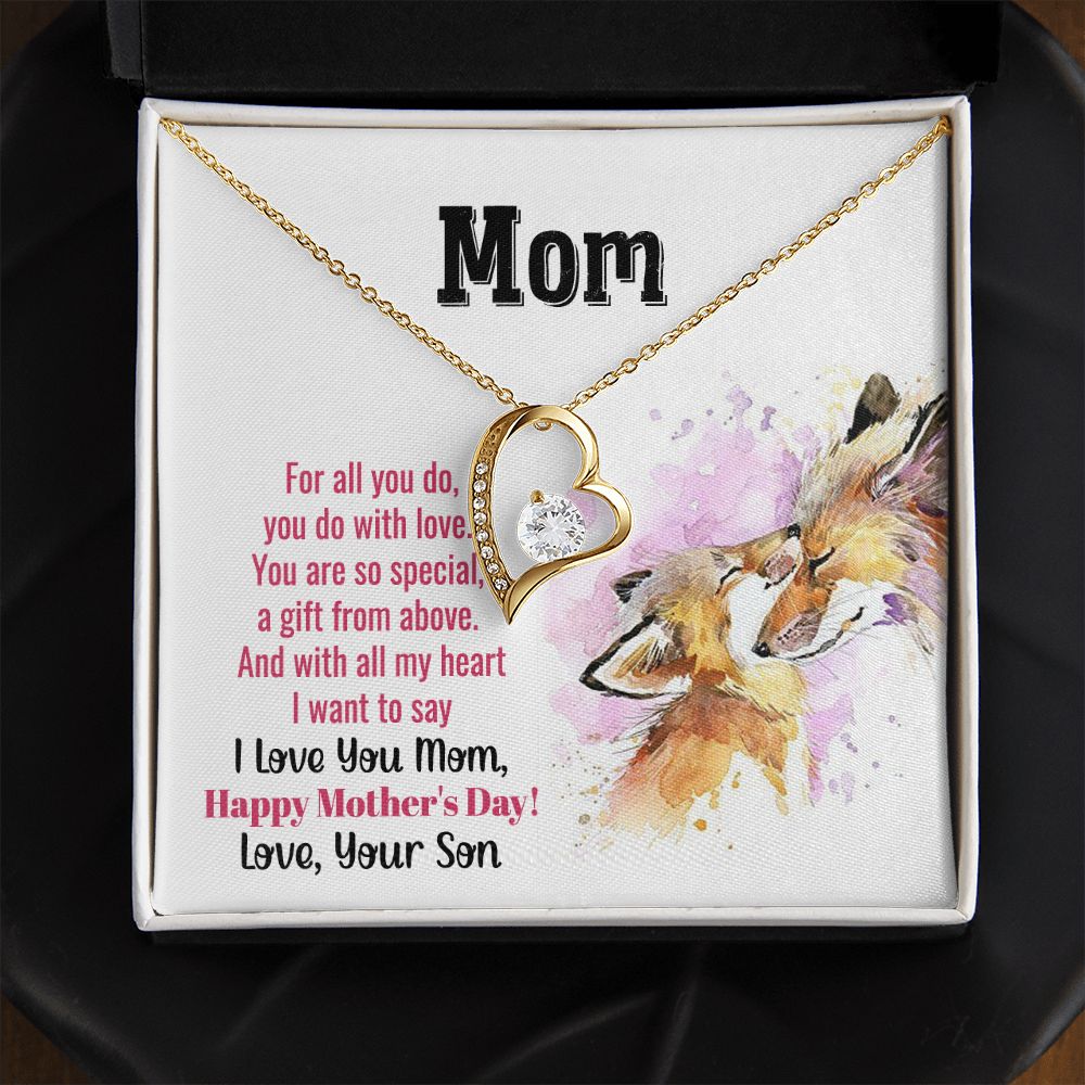 Mom Necklace Gifts for Mom from Daughter to Mom Gifts for Mothers Day from Daughter, To My Mom Necklace from Daughter to Mom Birthday Gifts Necklace with Message Card and Gift Box2241 Forever Love Necklace