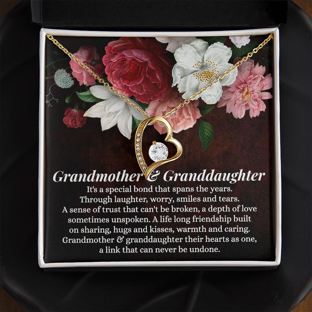 To My Grandma Necklace, Gift for Grandmother Necklace, Mothers Day Gift For Grandma Nana, Grandma Jewelry From Grandchildren GrandKids , Jewelry Box Gift For Grandma Grandmother11 Forever Love Necklace