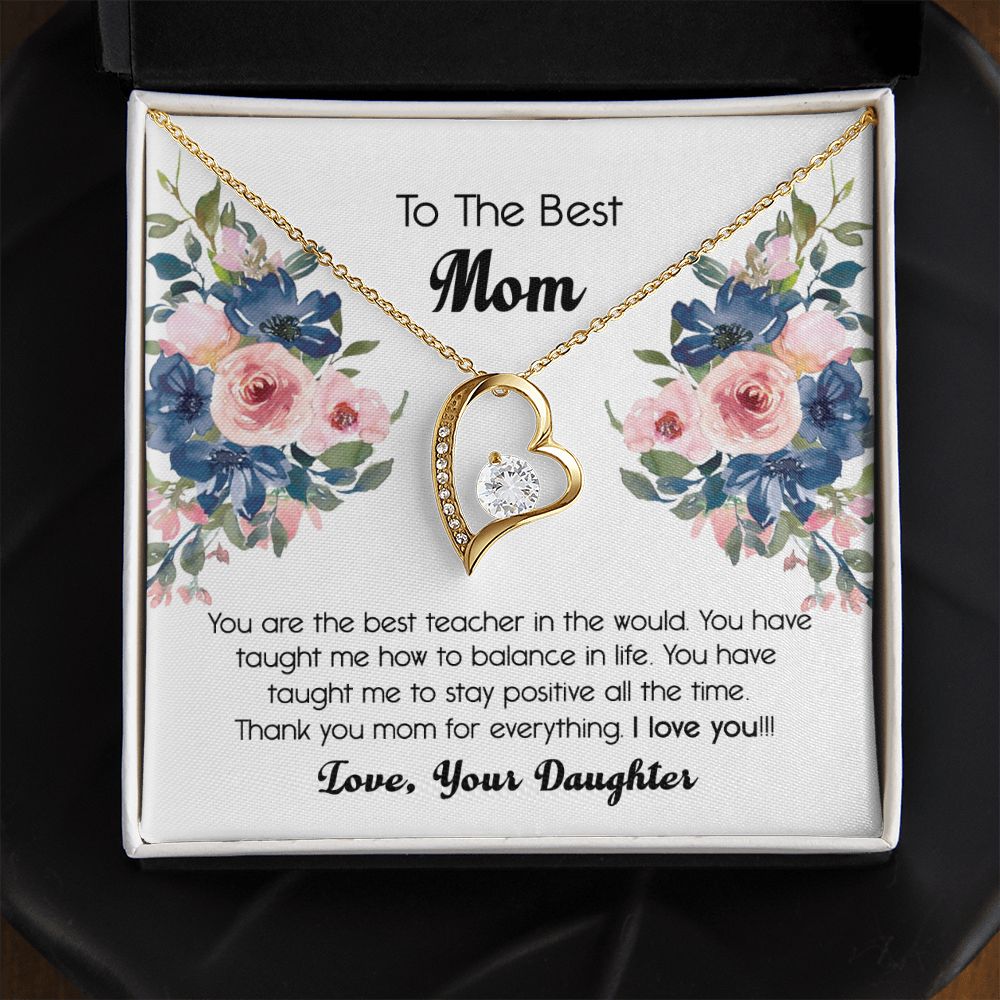 To My Mom Necklace, Gift For Mom, Mother's Day Gift from Daughter, Mom Jewelry Gift for Mothers Day, Birthday Gift for Mother, Moms Gift from Daughter Son, Necklace for Mom Mother 7 Forever Love Necklace