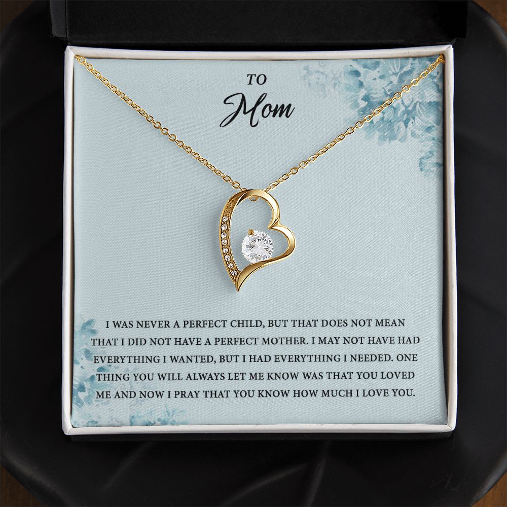 Mom Necklace Gifts for Mom from Daughter to Mom Gifts for Mothers Day from Daughter, To My Mom Necklace from Daughter to Mom Birthday Gifts Necklace with Message Card and Gift Box2227 Forever Love Necklace