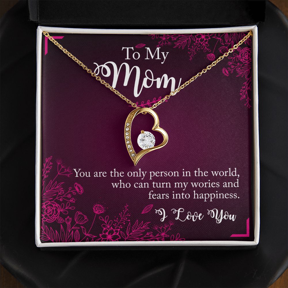 To My Mom Necklace Pendant Gift From Daughter Necklace You Are The Only Person Gift For To Mom Happy Mother's Day Mother In Law Gift On Birthday Anniversary Gift 30821 Forever Love Necklace