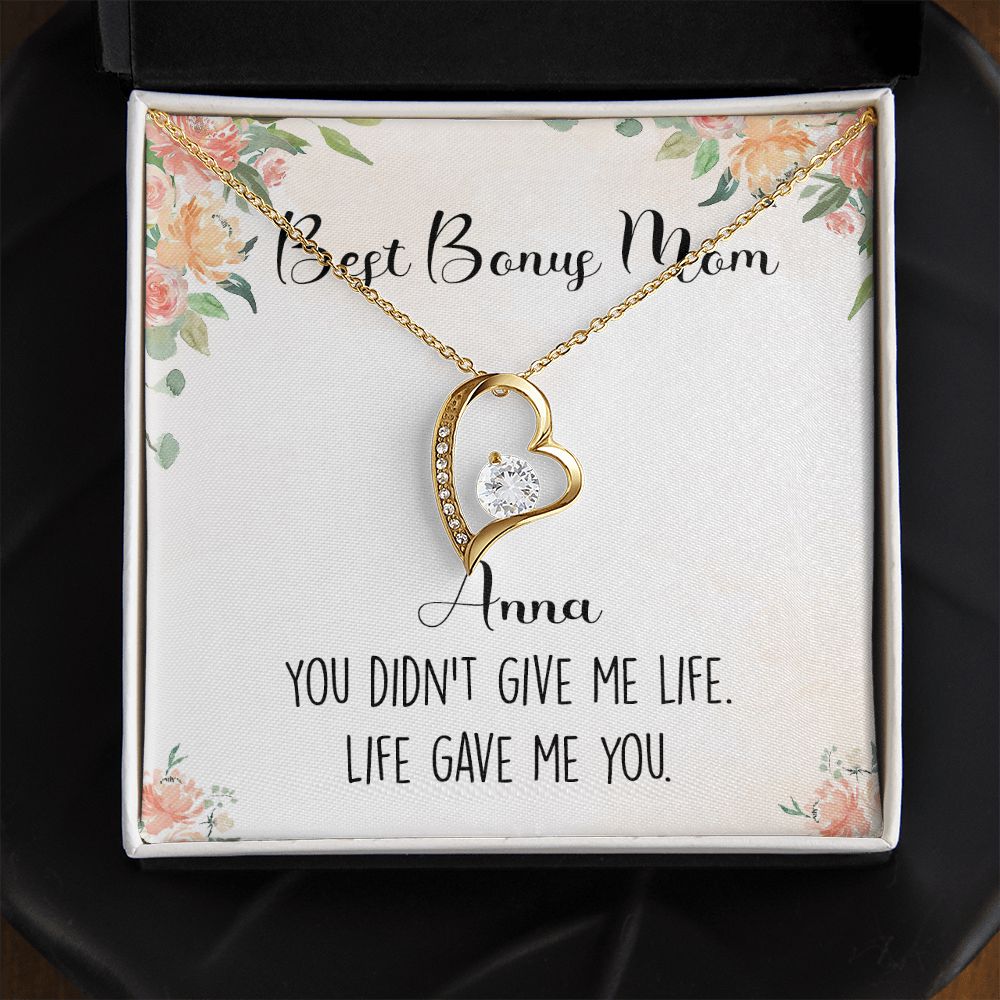 To My Stepmom Necklace from Stepdaughter Birthday Gifts for Stepmom Stepmother Gifts for Second Mom Gifts for Stepmom from Bonus Daughter Stepmom Gifts for Birthday Mothers Day 301 Forever Love Necklace