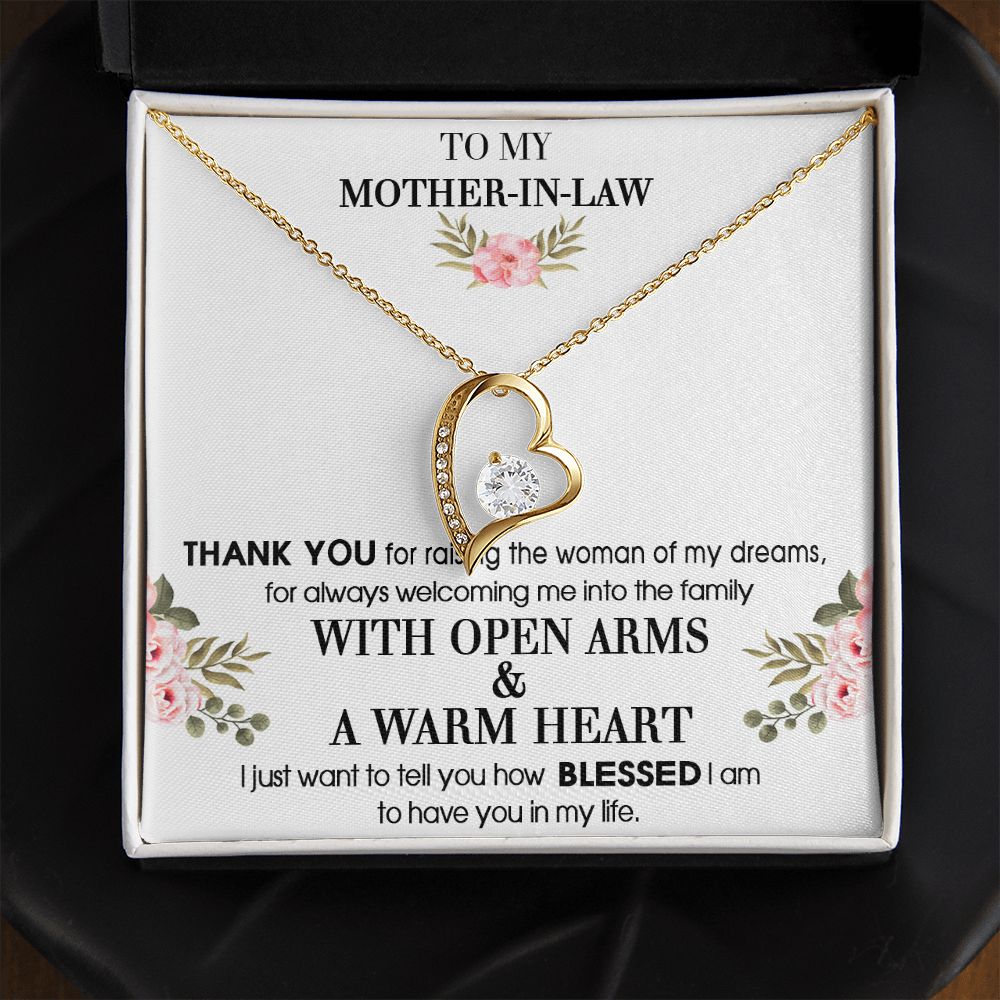 To My Mother-In-Law From Son-In-Law Thank You For Raising Forever Love Necklace
