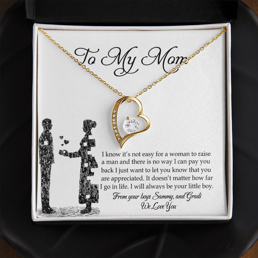 To My Mom Necklace, Gift For Mom, Mother's Day Gift from Son, Mom Jewelry Gift for Mothers Day, Birthday Gift for Mother, Moms Gift from Daughter Son, Necklace for Mom Mother Forever Love Necklace