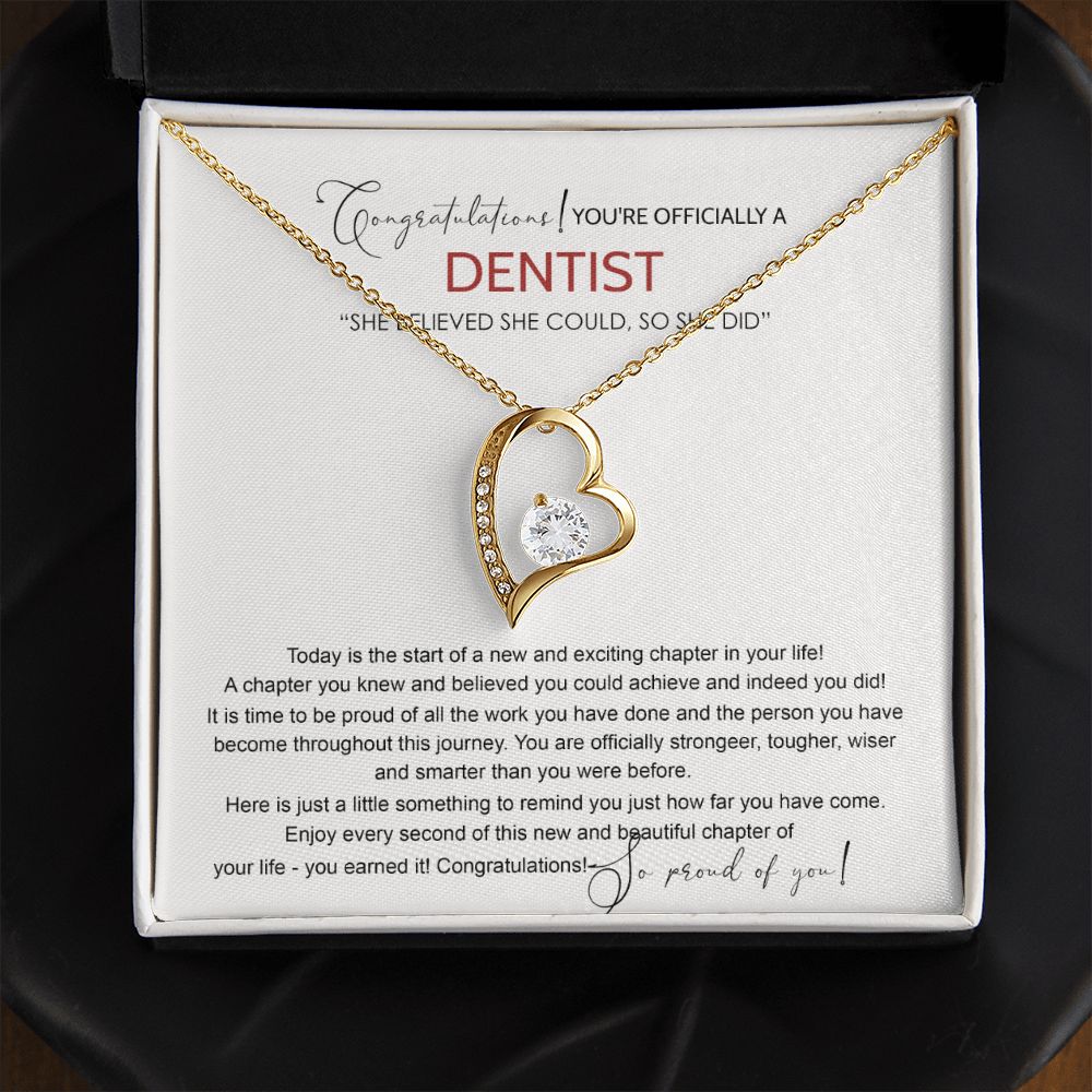 Dentist Graduation Gift Necklace, Dental Student Graduation Gift, Doctor of Dental Medicine Graduate, Dentist Jewelry Dentist Necklace For Daughter Sister Necklace For Her Granddaughter Forever Love Necklace