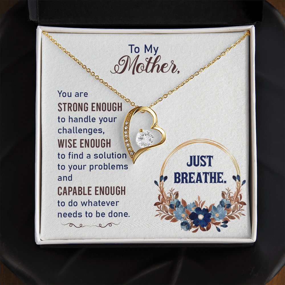 To My Mother Necklace Pendant Gift From Daughter In Law Necklace Strong Enough Gift For To Mom Happy Mother's Day Mother In Law Gift On Birthday Anniversary Gift 30821 Forever Love Necklace
