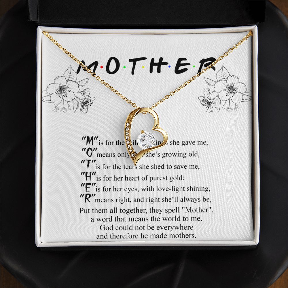 Mom Necklace Gifts for Mom from Daughter to Mom Gifts for Mothers Day from Daughter, To My Mom Necklace from Daughter to Mom Birthday Gifts Necklace with Message Card and Gift Box2224 Forever Love Necklace