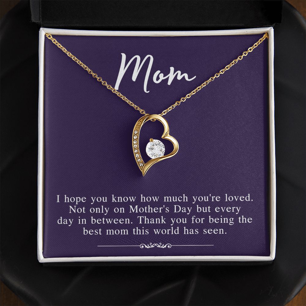Mom Necklace Gifts for Mom from Daughter to Mom Gifts for Mothers Day from Daughter, To My Mom Necklace from Daughter to Mom Birthday Gifts Necklace with Message Card and Gift Box2239 Forever Love Necklace