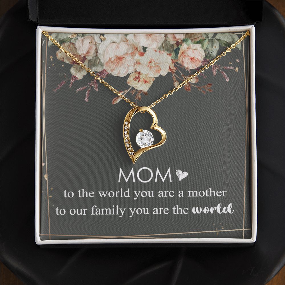 Mom Necklace Gifts for Mom from Daughter to Mom Gifts for Mothers Day from Daughter, To My Mom Necklace from Daughter to Mom Birthday Gifts Necklace with Message Card and Gift Box4 Forever Love Necklace