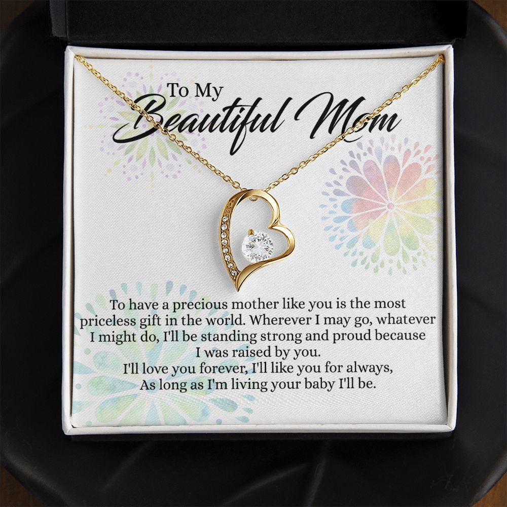 To My Mom Necklace, Gift For Mom, Mother's Day Gift from Daughter, Mom Jewelry Gift for Mothers Day, Birthday Gift for Mother, Moms Gift from Daughter Son, Necklace for Mom Mother 4 Forever Love Necklace