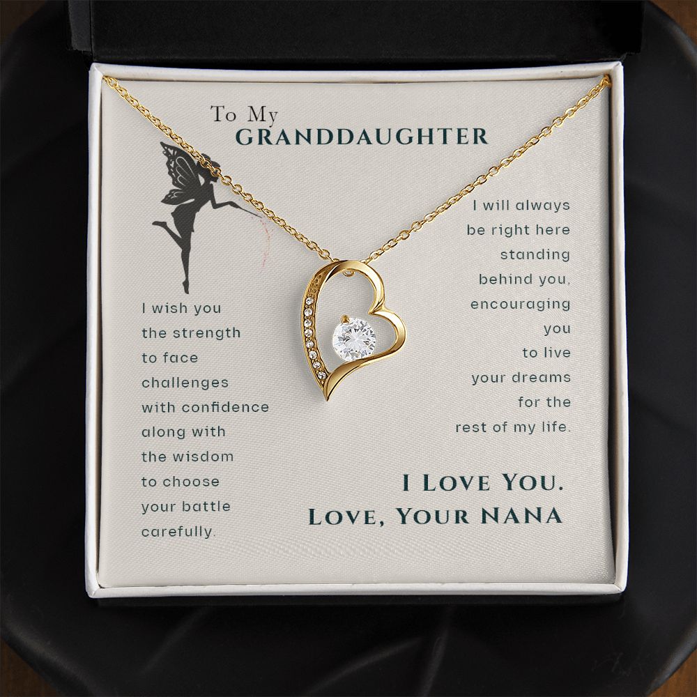 To My Granddaughter Dragonfly Necklace, Gift for Granddaughter From Nana Forever Love Necklace