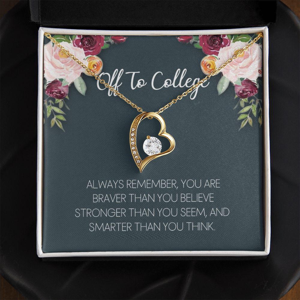Off To College Necklace, Graduation Gifts For for Girl Congrats Graduation Pendants Gift For Daughter, Granddaughter, Niece, Sister Forever Love Necklace
