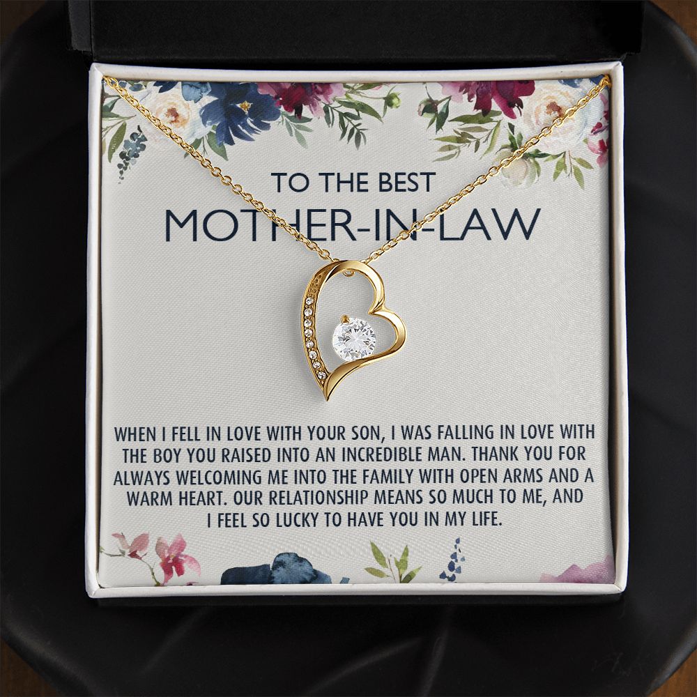 To My Mother-In-Law Gift Mothers Day Gift Necklace Mother-In-Law Gifts Jewelry Forever Love Necklace