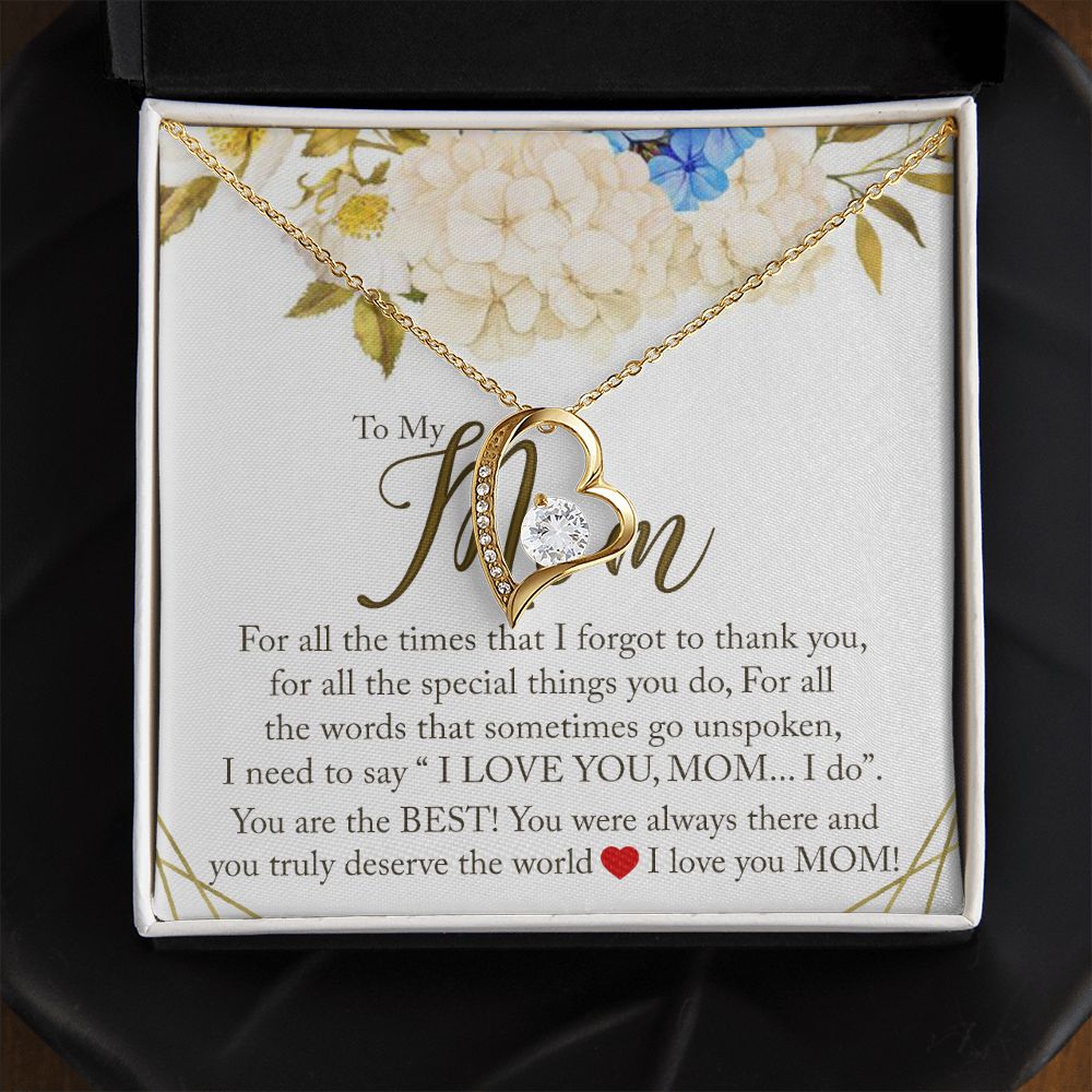 To My Mom Necklace, Gift For Mom, Mother's Day Gift from Daughter, Mom Jewelry Gift for Mothers Day, Birthday Gift for Mother, Moms Gift from Daughter Son, Necklace for Mom Mother 16 Forever Love Necklace