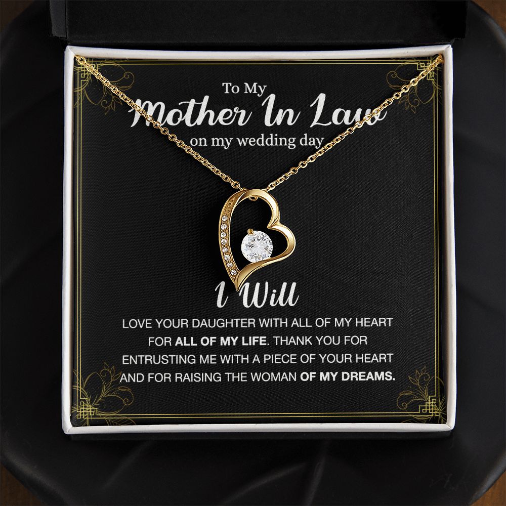 Mother Of The Bride Gift From Groom, Mother In Law Gift on Wedding Day from Groom, Gifts for Mother of the Bride, Future Mother-In-Law Forever Love Necklace