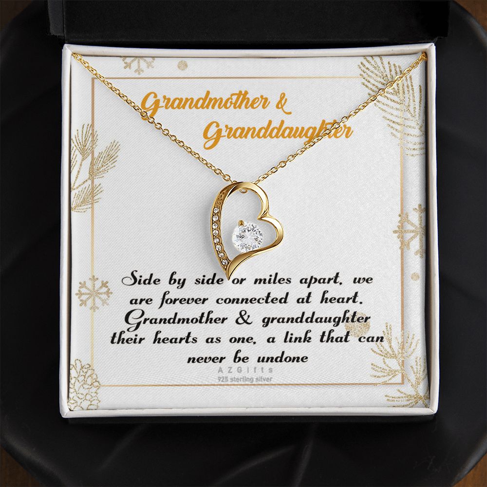 To My Grandma Necklace, Gift for Grandmother Necklace, Mothers Day Gift For Grandma Nana, Grandma Jewelry From Grandchildren GrandKids , Jewelry Box Gift For Grandma Grandmother14 Forever Love Necklace