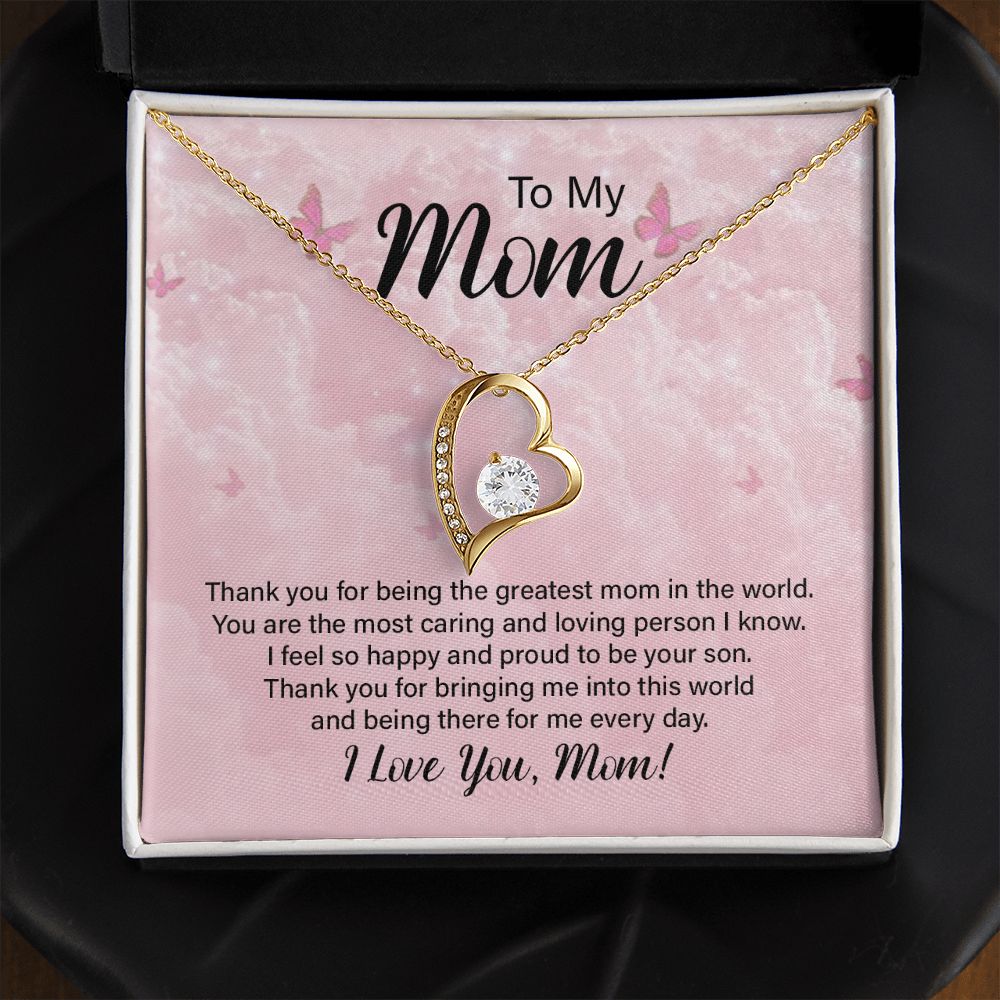 To My Mom Necklace, Gift For Mom, Mother's Day Gift from Daughter, Mom Jewelry Gift for Mothers Day, Birthday Gift for Mother, Moms Gift from Daughter Son, Necklace for Mom Mother 24 Forever Love Necklace