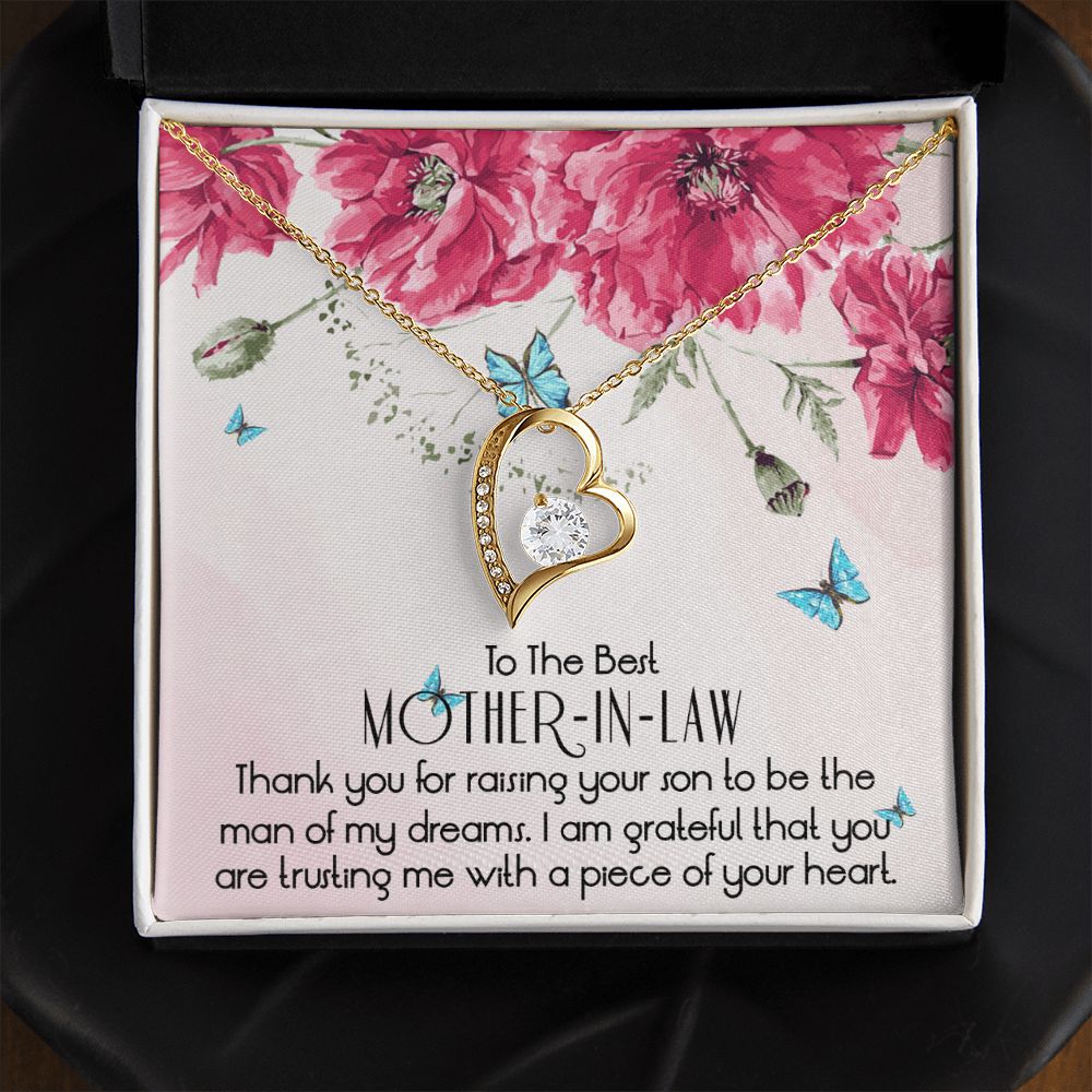 To The Best Mother In Law Necklace, Mother In Law Gifts, Mothers Day Gifts Necklace Forever Love Necklace
