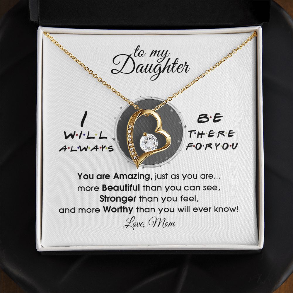 Mother Daughter Gift Ideas, To My Daughter Gift Necklace from Mom, Jewelry Pendant Present for Daughter, Birthday Christmas Gift Graduation Gifts for Daughters, Mother and Daughter Necklace 33 Forever Love Necklace