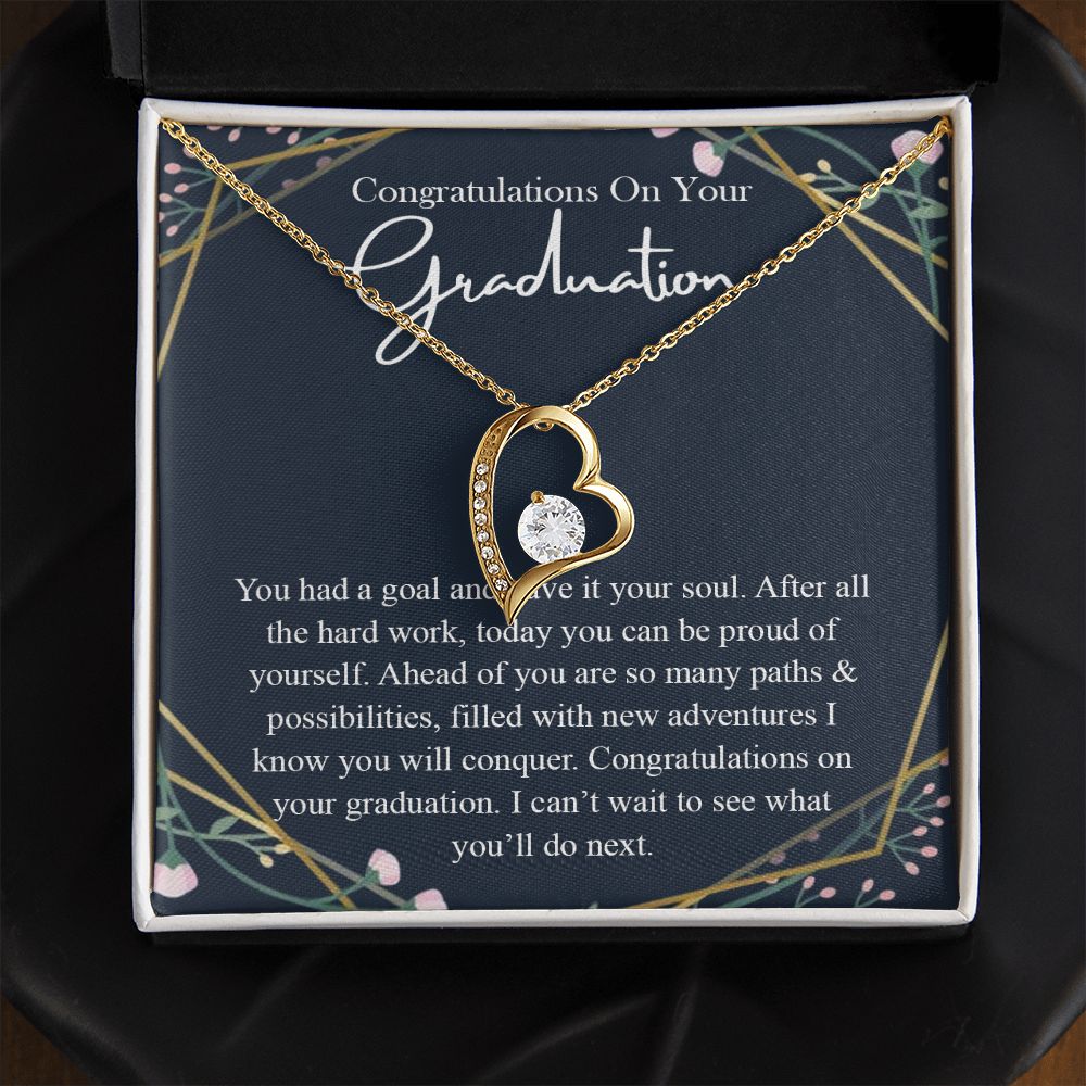 Graduation Gift For Her Necklace High School Graduation Gift, Congrats Graduation Pendants Gift For Daughter, Granddaughter, Niece, Sister Forever Love Necklace