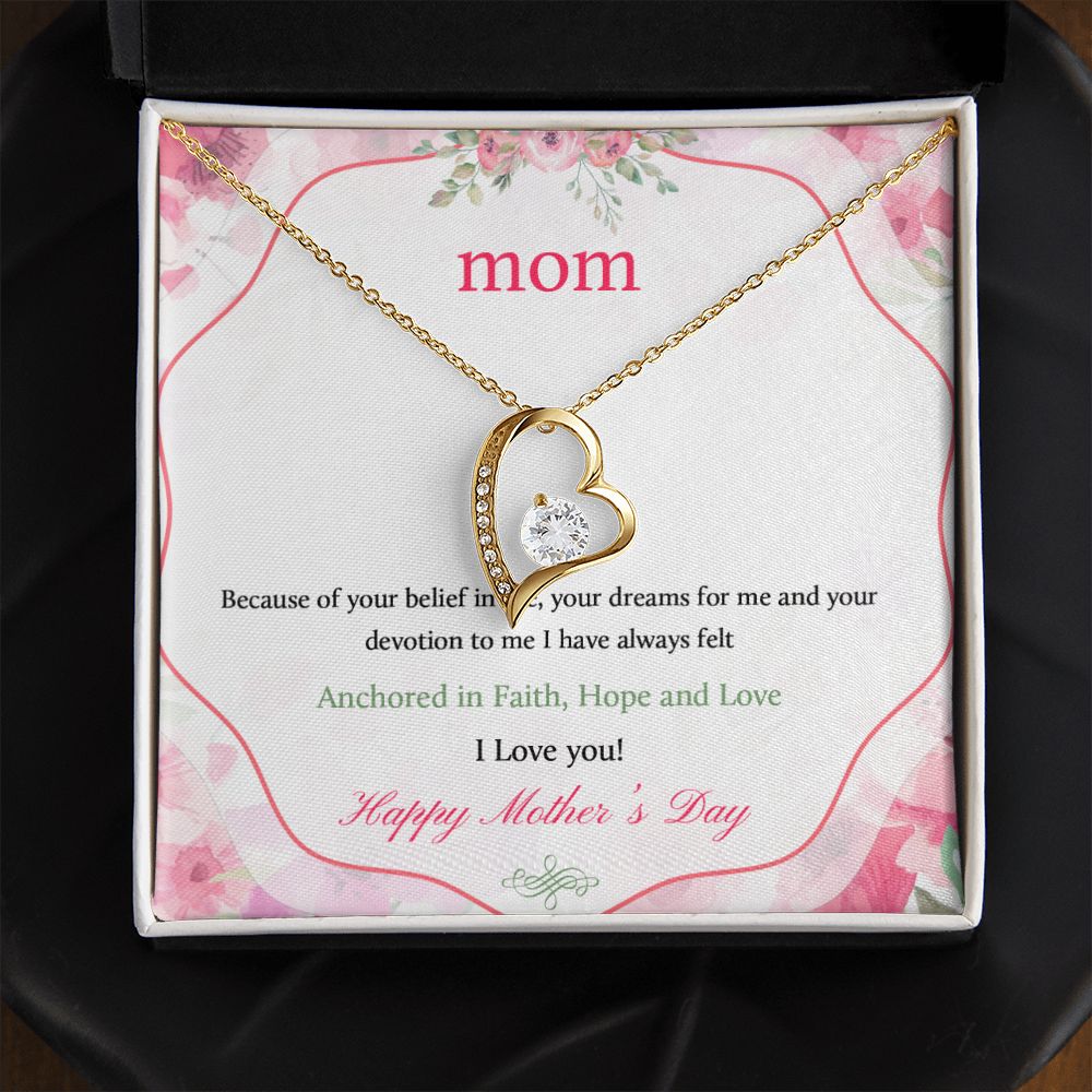Mom Necklace Gifts for Mom from Daughter to Mom Gifts for Mothers Day from Daughter, To My Mom Necklace from Daughter to Mom Birthday Gifts Necklace with Message Card and Gift Box12 Forever Love Necklace